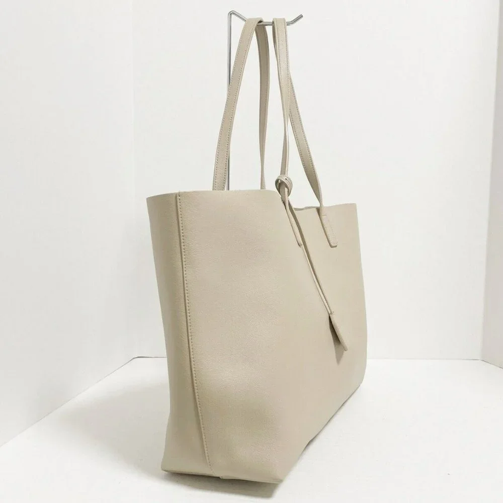 Auth Saint Laurent Paris Shopping Tote Beige Leather - Bag #60876S49 - Picture 2 of 9